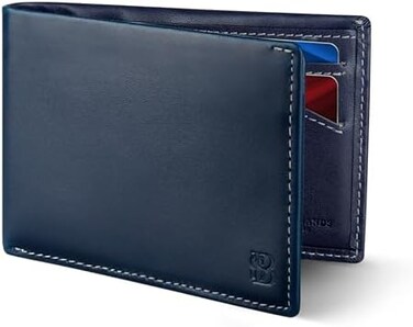 Serman Brands Mens Slim Bifold Wallet Rfid Blocking Minimalist Front Pocket Wallets For Men - Thin &amp; Stylish, Z. Atlantic Blue Elite