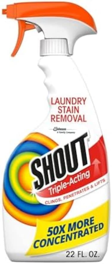 Shout Active Enzyme Laundry Stain Remover Spray For Clothes, Triple-Acting Formula Clings, Penetrates, And Lifts Tough &amp; Everyday Stains - 22Oz Prewash Spray