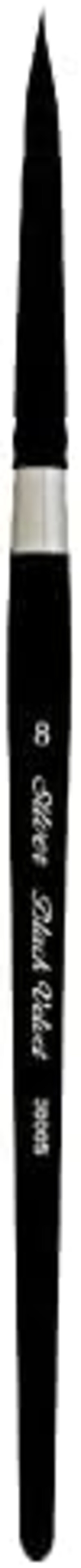 3000S8 Black Velvet Round Brush For Watercolor, Size 8, Short Handle