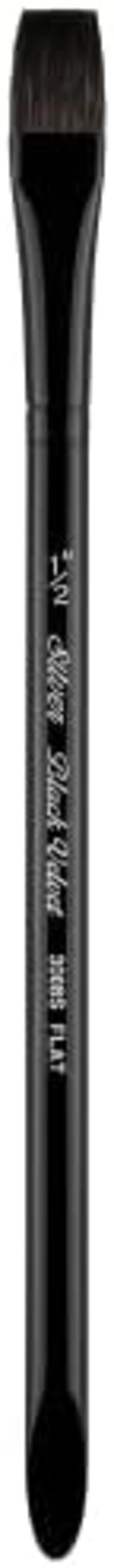 3008S1/2In فرشاة طلاء مائية مربعة باللون الأسود المخملي، مقاس 1/2 بوصة، مقبض قصير