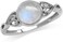 7mm Natural Moonstone 925 Sterling Silver Victorian Style Solitaire Ring