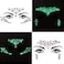Siquk 12 مجموعة من جواهر الوجه Noctilucent Face Gems مضيئة حورية البحر المؤقتة لملصقات الوشم الاكريليك وجه كريستال لمهرجان الهذيان
