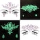 Siquk 12 مجموعة من جواهر الوجه Noctilucent Face Gems مضيئة حورية البحر المؤقتة لملصقات الوشم الاكريليك وجه كريستال لمهرجان الهذيان