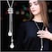 Sither Cathercing Spiral Pearl Pendant Long Necklace For Women Sweater Chain Statement Necklace Choker Adjustable Elegant Jewelry Crystal Accessories Dressy Collocation Winter Evening Party Wedding