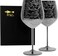 Stainless Steel Wine Glasses With Black Plated, Etched With Intricate And Authentic Baroque Engravings, Royal Style Wine Goblets, Set Of 2(17Oz)
