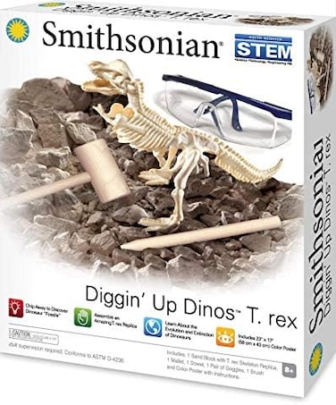 Smithsonian Diggin' Up Dinosaurs T-Rex Plastic Skeleton Set Educational, Fun, Science, Archeological Playset For Kids Age 8 Up