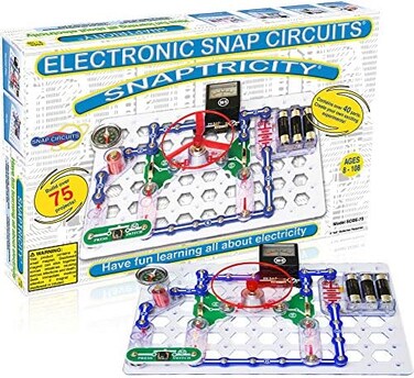 Snap Circuits Snaptricity، مجموعة استكشاف الإلكترونيات (بناء الجذع)، للأطفال بعمر 8 سنوات فما فوق