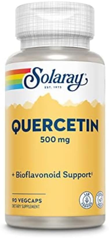 Solaray Quercetin 500 Mg, Supports Sinus, Respiratory, Immune Function &amp; Normal, Healthy Uric Acid Levels, 90 Vegcaps