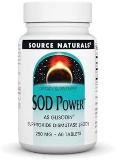 سورس ناتشورالز جليسودين باور سوبر أكسيد ديسموتاز صودا (250 ملغ، 60 قرص، 78755)