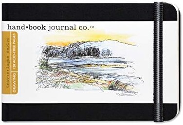 كتاب رسم الرحلة، منظر طبيعي للجيب 3-1/2 × 5-1/2، مجلة الفنان باللون الأسود العاجي