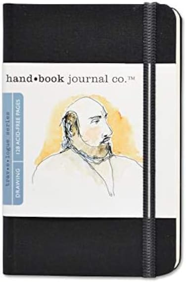 دفتر رسم للسفر، صورة شخصية للجيب مقاس 5-1/2 × 3-1/2، مجلة الفنان باللون الأسود العاجي