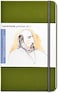 Travelogue Drawing Book, Large Portrait 8-1/4 X 5-1/2, Cadmium Green Artist Journal