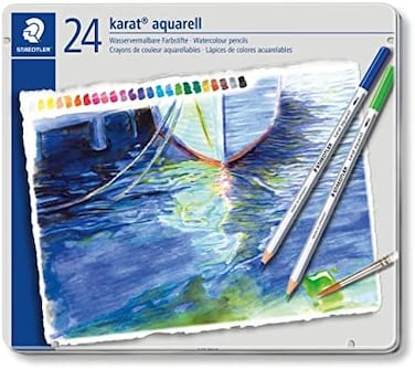 Staedtler 125 M24 - Karat Aquarell Farbstift, Wasservermalbar, 24 St&uuml;ck Etui