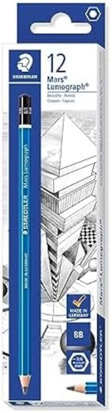 قلم رسم فني من الجرافيت من Staedtler Mars Lumograph 8B، سلسلة ناعمة ومقاومة للكسر، 12 عبوة، 100-8B