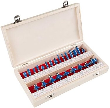 Stalwart - Rbs024 Router Bit Set- 24 Piece Kit With &frac14;&rdquo; Shank And Wood Storage Case By (Woodworking Tools For Home Improvement And DIY) Wood