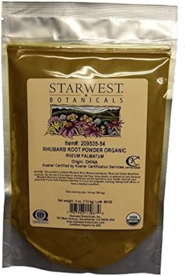 Starwest Botanicals Organic Rhubarb Root Powder 4 Oz