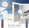 Statint Window Films Daytime Privacy One Way Heat Blocking UV Rejection Non-Adhesive Static Cling Reflective Glass Tint For Home Office Living Room Black-Silver 17.5 Inch X 6.5 Feet