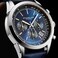 Stuhrling Original Mens Watches Chronograph Analog Blue Watch Dial With Date - Tachymeter 24-Hour Subdial Mens Blue Leather Strap - Watches For Men Rialto Collection