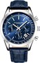 Stuhrling Original Mens Watches Chronograph Analog Blue Watch Dial With Date - Tachymeter 24-Hour Subdial Mens Blue Leather Strap - Watches For Men Rialto Collection