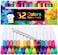 Sunacme Fabric Markers Pen, 32 Colors Permanent Fabric Paint Pens For T-Shirt, Fine Tips Art Marker Set For Canvas Bags Hats Sneakers And Textiles