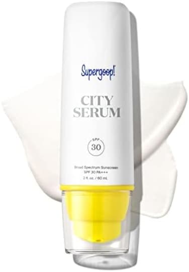 سوبرجووب! مصل المدينة، 2 أونصة سائلة - عامل حماية من الشمس 30 Pa+++ غسول صباحي مضاد للشيخوخة - تركيبة خفيفة الوزن وغنية بمضادات الأكسدة - مصل فيتامين مرطب للوجه - تحضير وحماية بفيتامين E وB5