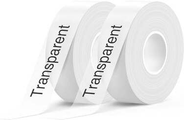 Supvan Label Maker Tape E10 Adapted Label Print Paper Refill Size 2 Packs Continous 0.59Inx19.68Ft Thermal Laminated Waterproof Self-Adhesive Multipurpose Labeling Tape Replacement