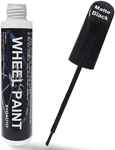 قلم طلاء حافة أسود لإصلاح الخدوش، قلم طلاء حافة السيارة، قلم طلاء حافة السيارة، لون عالمي ساتان غير لامع، طلاء عجلة أسود (أسود غير لامع)