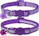 Taglory Reflective Cat Collar With Bell And Safety Release, 2-Pack Girl Boy Pet Kitten Collars Adjustable 19-32Cm Purple