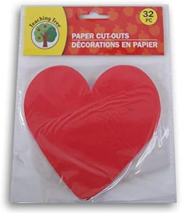 Paper Cut-Outs - Red Heart - 32 Count