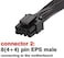 Cpu 8 Pin Power Extension Cable Atx Cpu 8 Pin Female To 8(4+4) Pin Male Eps Extension Cable For Motherboard (Not Pci-E Vga) 12 Inches (2 Pack)