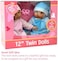 The New York Doll Collection 30Cm Sweet Hispanic Twin Dolls Play Baby Dolls - Doll Pacifier Included