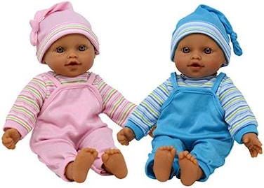 The New York Doll Collection 30Cm Sweet Hispanic Twin Dolls Play Baby Dolls - Doll Pacifier Included