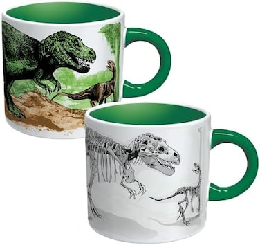 نقابة الفلاسفة العاطلين عن العمل للجنسين Upg Dinosaurier Kaffeebecher، أخضر/أبيض، عبوة واحدة من المملكة المتحدة