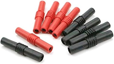 Tkdmr 10Pcs Insulated 4mm Banana Jack Female To Female Banana Socket Connectors Coupler For 4mm Banana Plug Extension Adapters