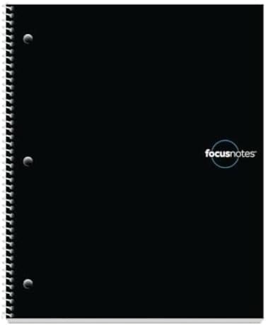 Tops Oxford Focusnotes Note Taking System 1-Subject Notebook, 11 X 9 Inches, White, 100 Sheets (90223) - Black