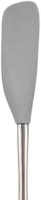 Tovolo Flex-Core Long Jar Scraper Spatula Stainless Steel Handle, Heat-Resistant Silicone Head With Curved Front For Scooping &amp; Scraping, Dishwasher-Safe &amp; Bpa-Free, Oyster Gray