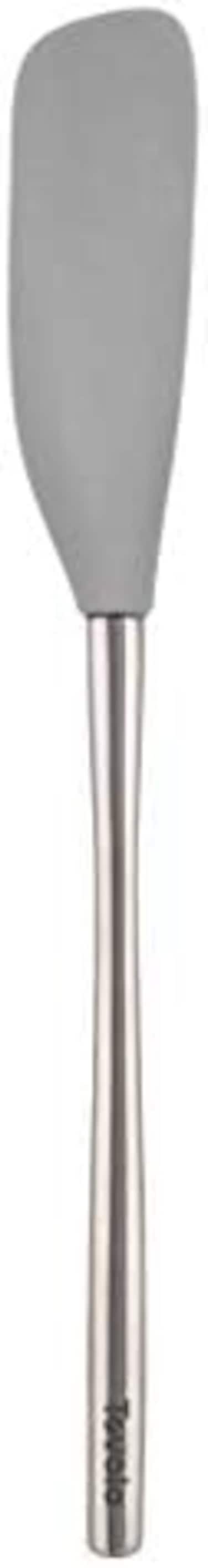 Tovolo Flex-Core Long Jar Scraper Spatula Stainless Steel Handle, Heat-Resistant Silicone Head With Curved Front For Scooping &amp; Scraping, Dishwasher-Safe &amp; Bpa-Free, Oyster Gray