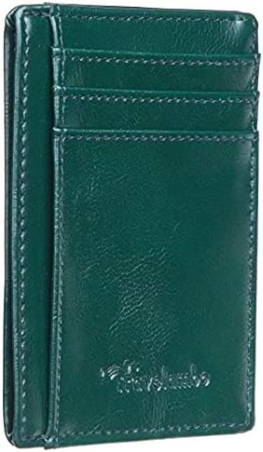 Travelambo Front Pocket Minimalist Leather Slim Wallet Rfid Blocking Medium Size
