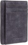 Travelambo Front Pocket Minimalist Leather Slim Wallet Rfid Blocking Medium Size