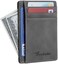 Travelambo Front Pocket Minimalist Leather Slim Wallet Rfid Blocking Medium Size