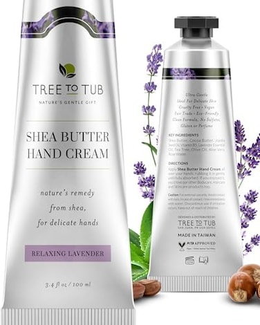 Shea Butter Hand Cream For Sensitive Skin. Hydrating Lavender Moisturizer For Women And Men With Fresh Organic Aloe Vera, Vitamin B5, Organic Cocoa Butter And Rose Water Toner