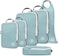 Tripped Travel Gear Compression Packing Cubes For - Luggage And Backpack Organizer Packaging Cubes For Clothes (Dusty Teal And White, 6Piece), Dusty Teal And White, 6Piece