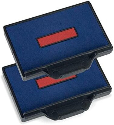 Trodat Replacement Ink Pads 6/56/2 - Pack Of 2 - Red/Blue - For The Professional 5460, 5460L And 5465