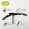 True Brands Truetap Double Hinged Waiters Corkscrew, Top-Notch Stainless Steel Opener With Foil Cutter Built To Last Wine Key Matte Black, Set Of 1