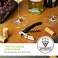 True Brands Truetap Double Hinged Waiters Corkscrew, Top-Notch Stainless Steel Opener With Foil Cutter Built To Last Wine Key Matte Black, Set Of 1