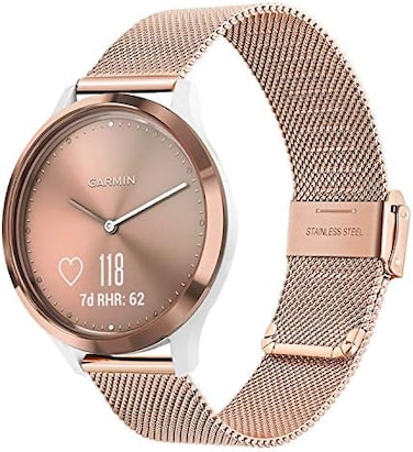 Trumirr Ersatz Fr Garmin Vivoactive 5/Vivomove Trend/Vivomove Sport/Venu Sq 2 حزام يد موسيقي، شبكة Gewebte Edelstahl حزام ذراع معدني Uhrenarmband Ersatzband Fr Garmin Vivomove Sport/Venu 2 Plus 43 مم
