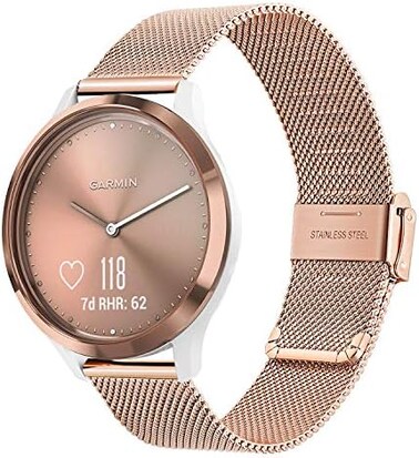 Trumirr Ersatz Fr Garmin Vivoactive 5/Vivomove Trend/Vivomove Sport/Venu Sq 2 حزام يد موسيقي، شبكة Gewebte Edelstahl حزام ذراع معدني Uhrenarmband Ersatzband Fr Garmin Vivomove Sport/Venu 2 Plus 43 مم