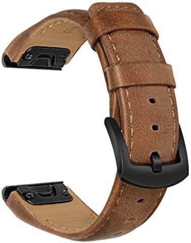 بديل Trumirr لحزام ساعة Fenix ​​5/5 Plus، سوار ساعة سريع الفك 22 مم سهل التركيب من جلد البقر الأصلي، سوار رياضي للعمل لـ Garmin Fenix ​​5/5 Plus/Forerunner 935/945