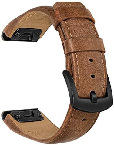 Trumirr Band For Fenix 7S Pro Sapphire Solar / 6S Pro / 5S Plus Smart Watch, 20mm Quick Fit Watchband Genuine Cowhide Leather Strap For Garmin Fenix 7S 6S 5S / Epix Pro 42mm / Approach S70 42mm