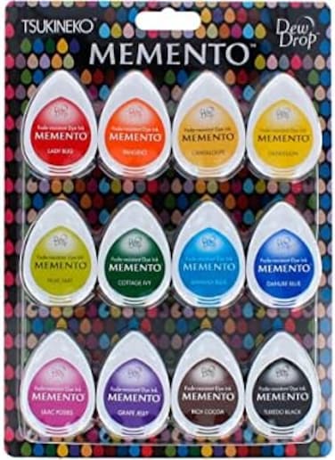 Tsukineko Md-012-100 مجموعة متنوعة من 12 قطعة من قطرات الندى التذكارية المقاومة للبهتان، وقطرات اللثة